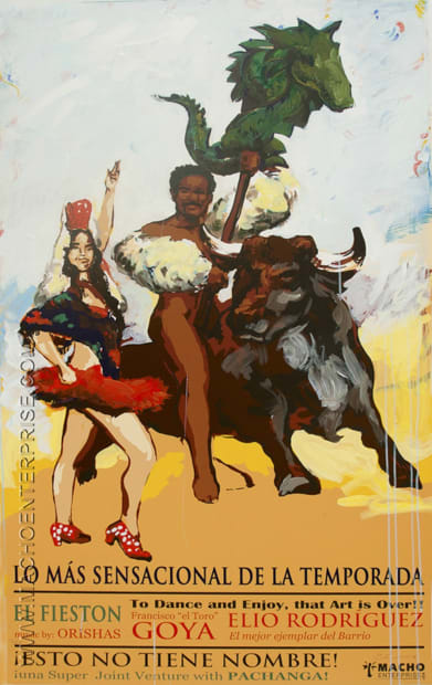 EL FIESTON 2025 Acrylic on silkscreen 150 &times; 85 cm Edition of 10 El Fiest&oacute;n captures the party as both...