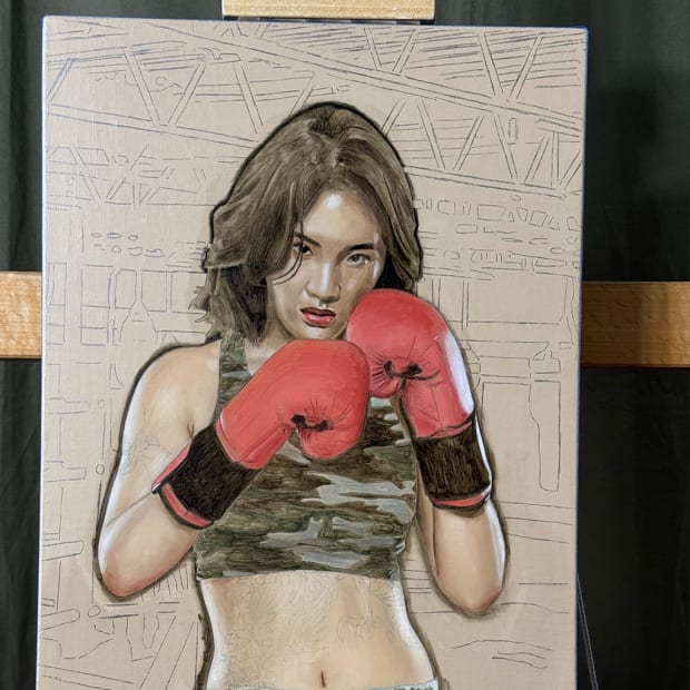 Underpainting of Mulan princess by Matthew Grabelsky