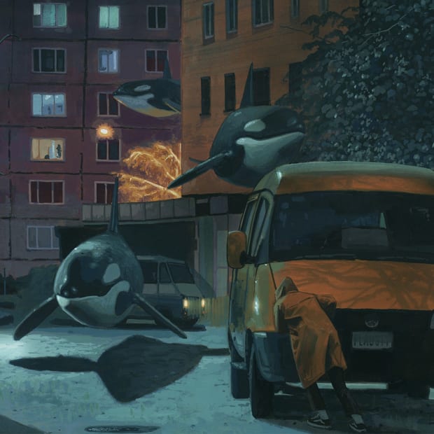 Detail image of Chris Austin's painting "Hide And Seek Until We Meet"