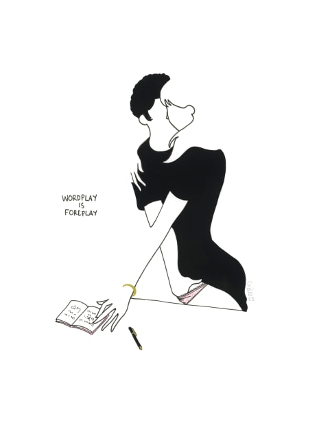 line drawing of a man and a woman embracing