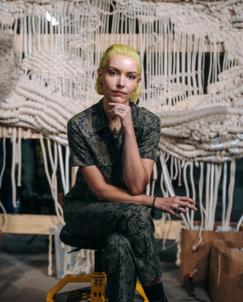 On large-scale looms, Jacqueline Surdell employs the full force of her body, weaving sculptural topographies that physically and metaphorically investigate...