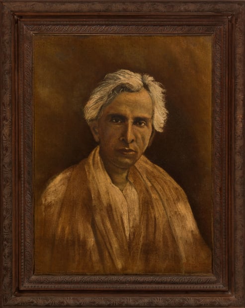 This portrait of Sarat Chandra Chattopadhyay (1876–1938), one of Bengal’s most celebrated writers, is based on a widely circulated photograph...