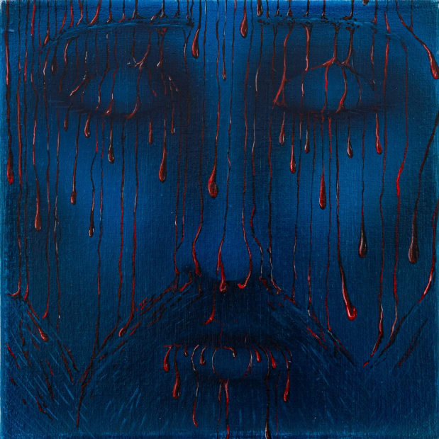 For Blue Sindone, Cegani explored the history of colour and its usage for certain figures. At first, red was the...