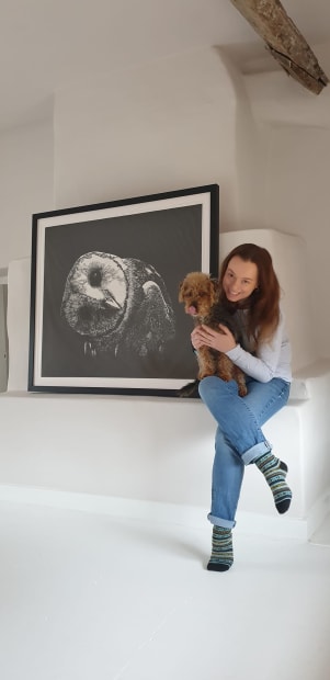 Frame structure: When framing a large lino print on 52gsm paper, a robust backing board needs to be used to...