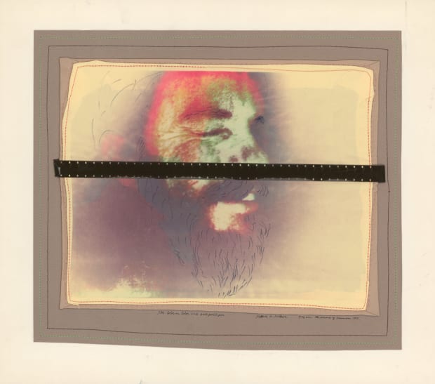 Keith Smith (b. 1938) Untitled, 1971 3M Color-in-Color print on fabric with 16mm film and stitching Signed, annotated, and dated...