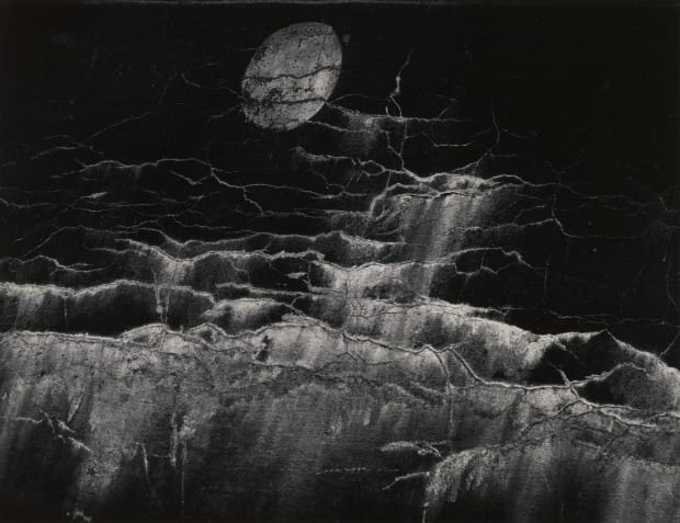 Minor White (1908-1976) Moon and Wall Encrustations, Pultneyville, New York, 1964 Gelatin silver print, printed c. 1964 Signed in pencil...
