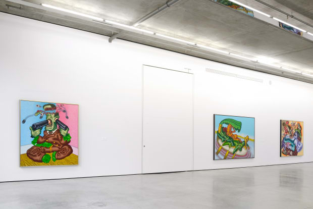 Wall Street Suicide, 2012 Acrylic on canvas 178 x 152 cm Saul's works, rambunctious and full of lush images and...