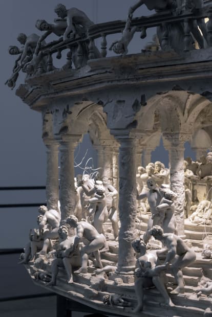 All Things Fall A prime example is All Things Fall (2014), a monumental kinetic installation created for the Galleria Borghese...