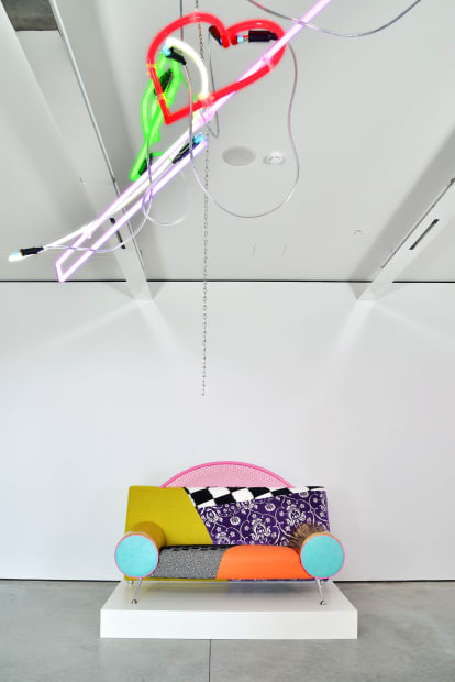 The sofas by Anselm Reyle presented at the exhibition are the found objects masterly transformed to the new design objects,...