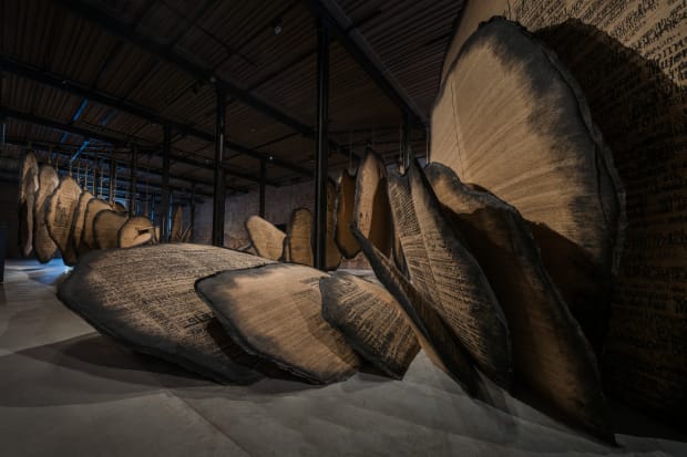 My artwork, a soft sculpture spanning the whole of the Arsenale hall represents the “poet”, the motivator in a traditional...