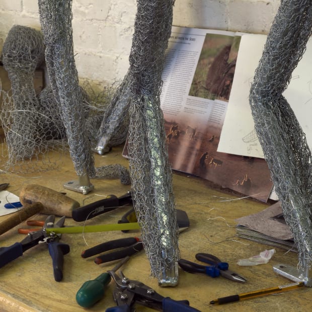 Sculpture Outside, GALVANISED WIRE AND STEEL COIL