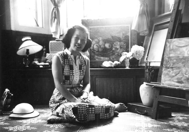 Teruko in her studio in Tokyo in the early 50s