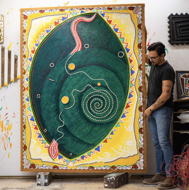 Daniel Rios Rodriguez makes intimate and exuberant semi-figurative paintings that combine images from nature with fantastical visions. The artist works...