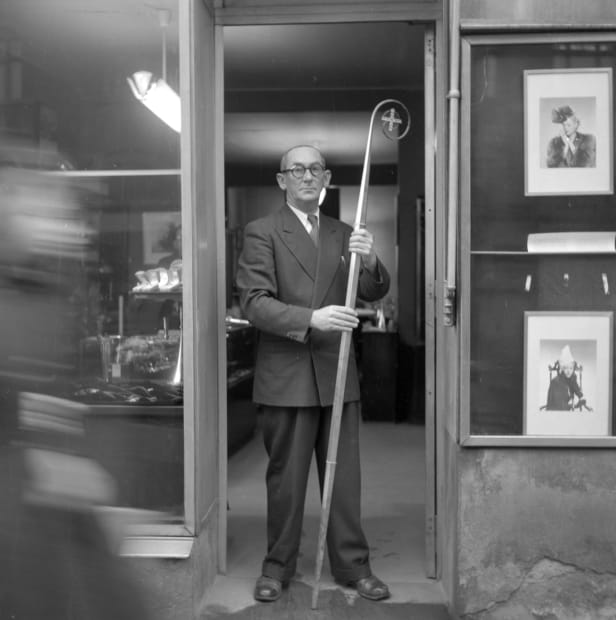 Wiwen Nilsson outside the shop in Lund