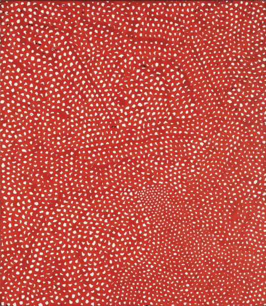 Yayoi Kusama, Accreations I, 1967. Oil on canvas, 80 × 70.5 cm. Repetitive brushstrokes forming a dense surface, signed, titled, and dated on the stretcher.