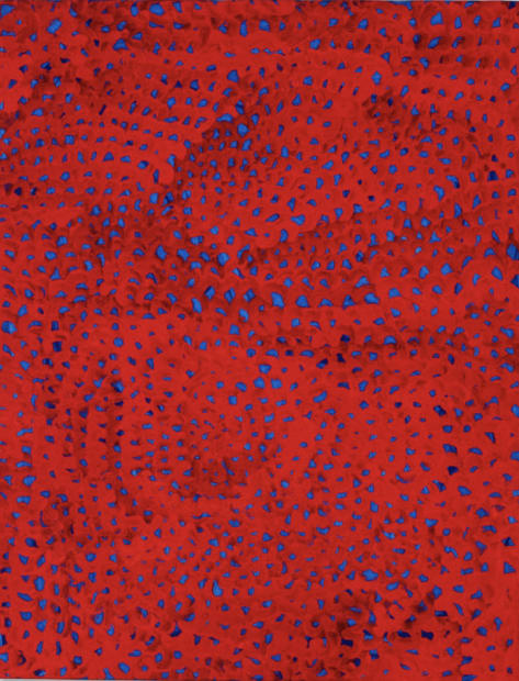 Yayoi Kusama, Nets 37, 1998. Acrylic on canvas, 41 × 32.1 cm. A late Infinity Net painting showing Kusama’s mature use of repetition, obsession, and infinity.