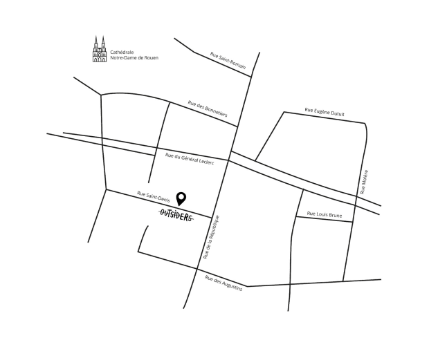 Carte plan Outsider Galerie Rouen