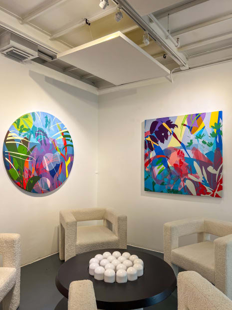 Neill Wright artworks hanging in Miami gallery Carousel Fine Art.