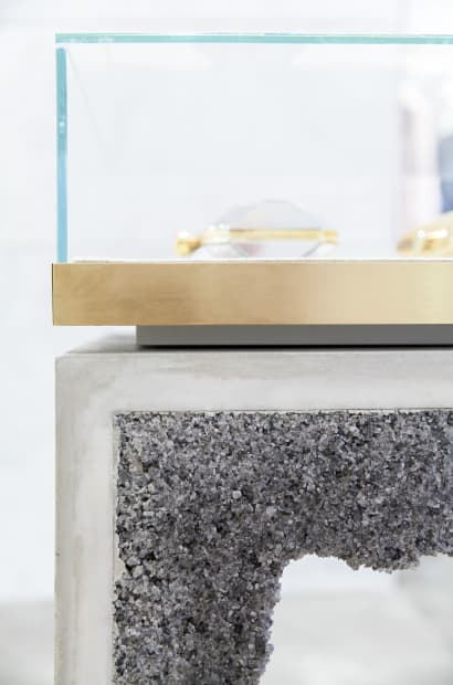 STELLA MCCARTNEY / PALO ALTO Displayed at Stella McCartney in Palo Alto, Mastrangelo's consoles and sofa are designed to integrate...