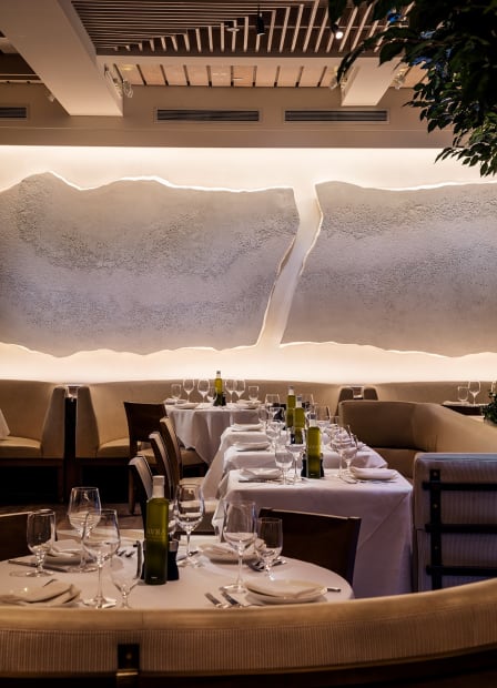 AVRA / NEW YORK CITY Displayed at Avra Madison, an authentic Greek restaurant located near Central Park, this 3,000 pound...