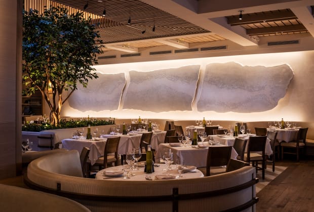 AVRA / NEW YORK CITY Displayed at Avra Madison, an authentic Greek restaurant located near Central Park, this 3,000 pound...