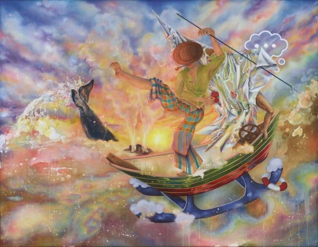 Oil and acrylic on canvas