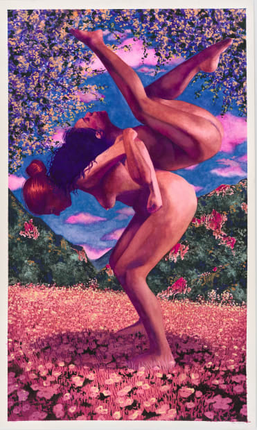 Shona McAndrew Back to Back, 2024 watercolor on paper Image: 36.25 x 21 inches Sheet: 37.75 x 22.5 inches (SM146)