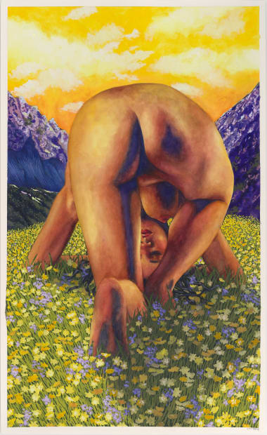 Shona McAndrew Bottoms Up, 2024 watercolor on paper Image: 36 x 21.5 inches Sheet: 37 x 22.5 inches (SM144)