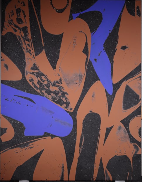 Andy Warhol 1928 – 1987 Shoes, 1980 Synthetic polymer paint, silkscreen and diamond dust on canvas Stamped twice by the Estate of Andy Warhol and twice by the Andy Warhol Art Authentication Board, Inc., and numbered PA70033 on the overlap 90 x 70 inches (