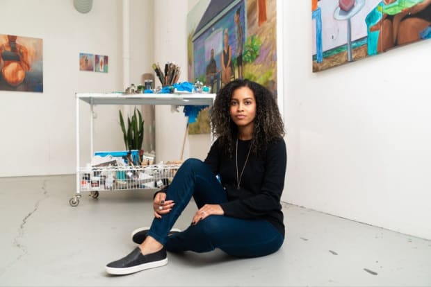 Ashley January's contemporary paintings deeply explore her experiences as a mother, addressing themes of preeclampsia, premature birth, and birth trauma,...