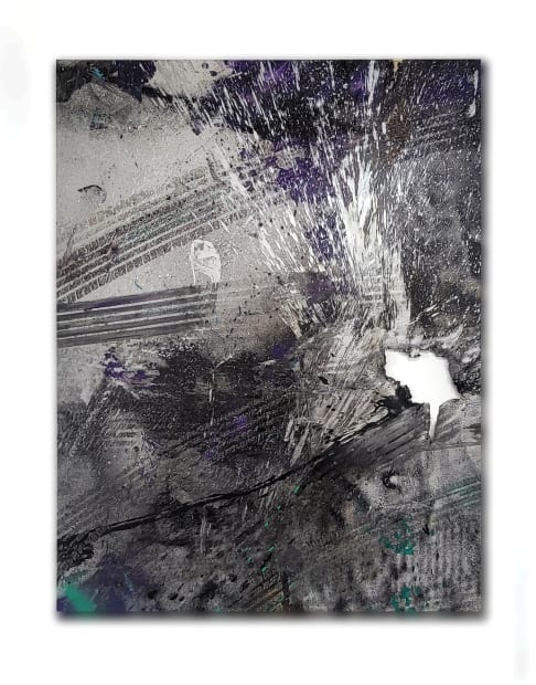 A video of the creation of the canvases, made by the artist's long-time collaborator Sander Lanen, is shown in the...