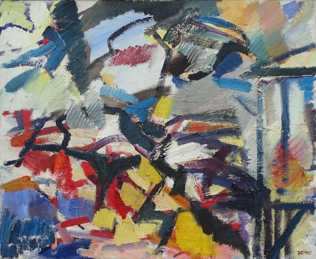 Brighton: Birds in Sussex Grove, 1968, Oil on canvas, 63 x 76cm
