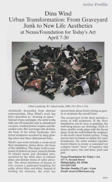 'The artist welded together found objects to create a contained yet complex visual 'story' of negative and positive space, line...