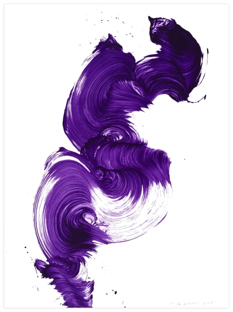 James Nares' Before the Rain, purple silkscreen Brushstroke