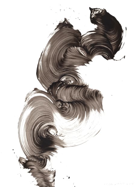 James Nares' Before the Rain, gray silkscreen Brushstroke