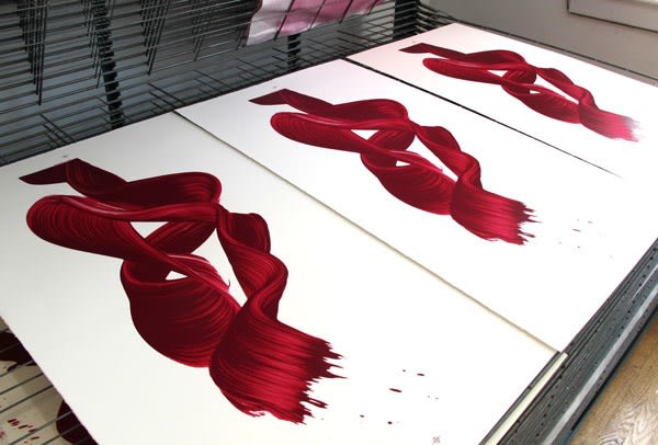 We are just finishing up production on James Nares’ newest prints at Durham Press, In Three Words, a triptych comprised...