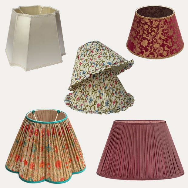 Floren Lampshade Styles Lampshades are made using a variety of fabrics and materials including silk, silk blends, linen, cotton, horsehair,...