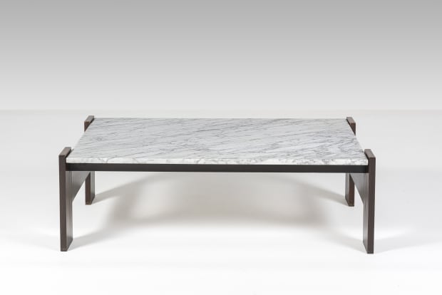 H Coffee Table , ca. 1960 Rosewood, marble 34 x 110 x 70 cm- 13 3/8 x 43 1/4 x...