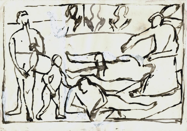 'The structure of “Gulf” owes something of its frieze- like, linear presentation to the wall paintings of Pompeii. Reading left...