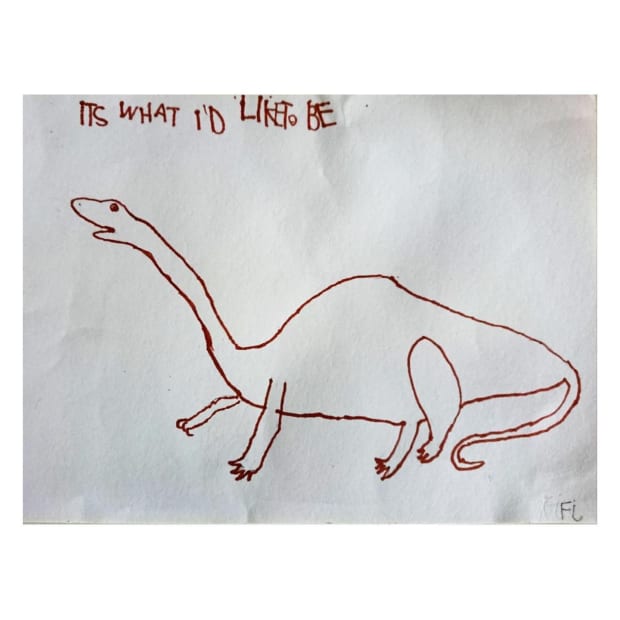 0-8 age group winner, Jonathan Fiore, aged 4. Inspired by Tracey Emin.