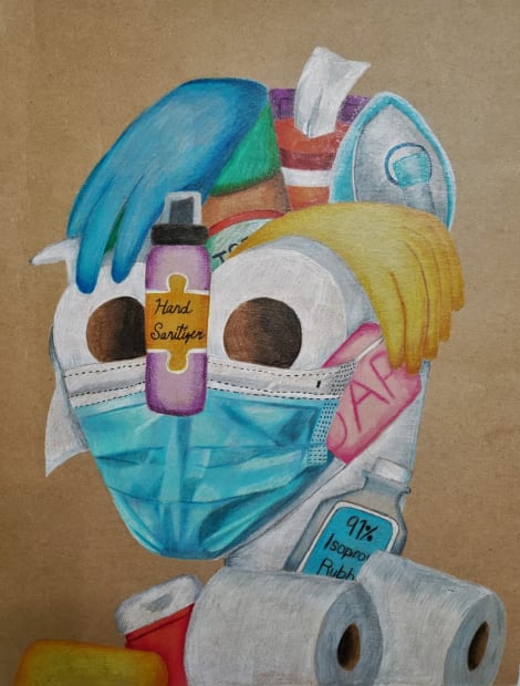 2020 - Age 14 - 17 Winner - Jazmine Cabaluna, age 14, Inspired by Banksy