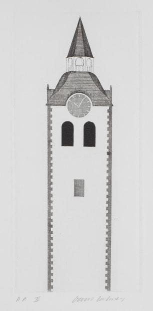 David Hockney 'The Church Tower and The Clock' (1969)