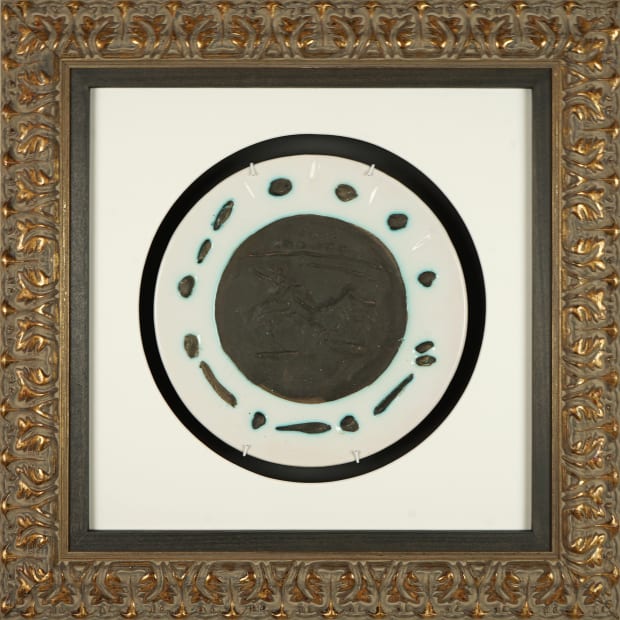 Picasso’s contributions include a palette from his studio (complete with the artist’s fingerprints), a signed etching from the legendary Vollard...