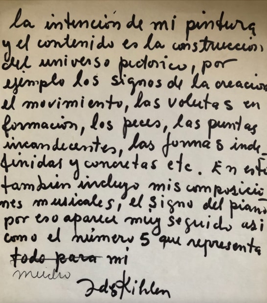 A note written by the artist speaking about her intentions.