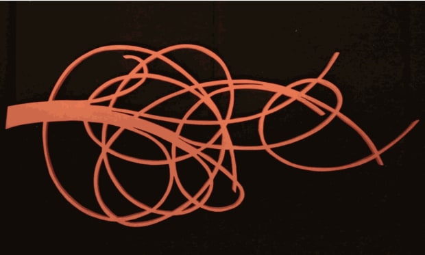 'The line passes, explores and turns back on itself, successively, obsessively. De Volder's work proposes an insistent reflection on modes...