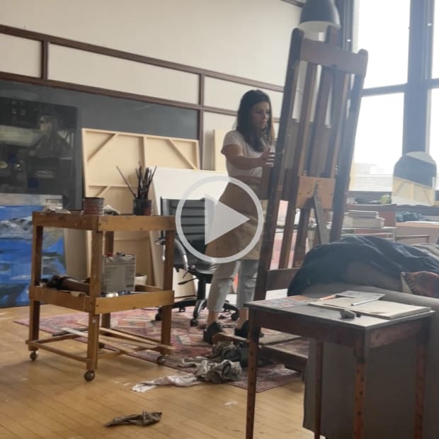 aubrey levinthal short film which details a painter whose work is currently on view at a contemporary art gallery in edinburgh