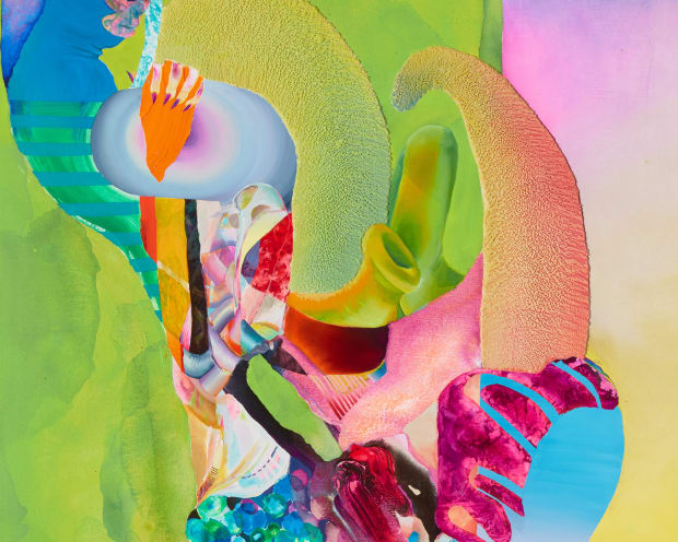 Ilana Savdie’s large-scale paintings, using electrifying color palettes and thick layers of textured beeswax, seesaw between representation and abstraction. From...