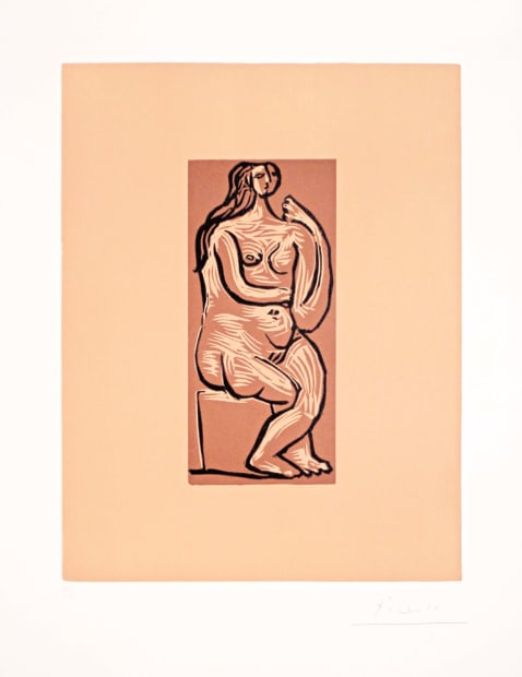 seating nude woman