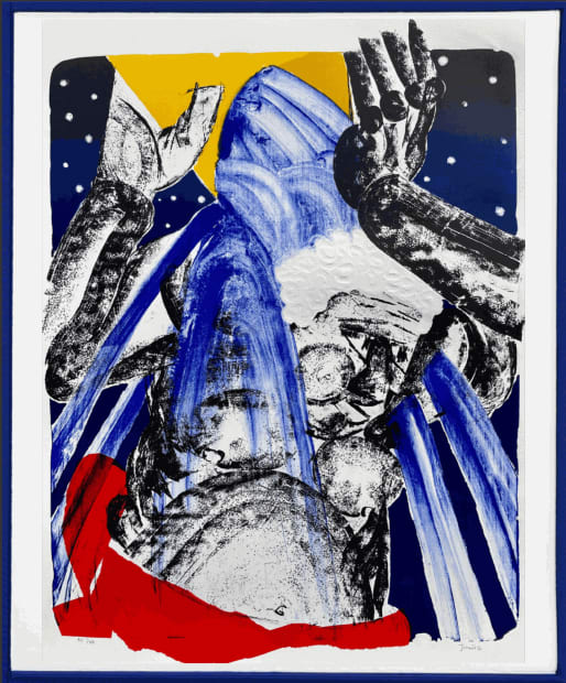 Baptism at Night, 2021 Lithographie par chine-collé en 6 couleurs avec détails gaufrés sur papier coton Velin BFK Rives 31...