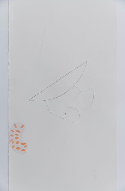 Jürgen Partenheimer Zones, 2022 Watercolor, ink, pencil and collage on paper 62 x 84 cm 24 3/8 x 33 1/8...